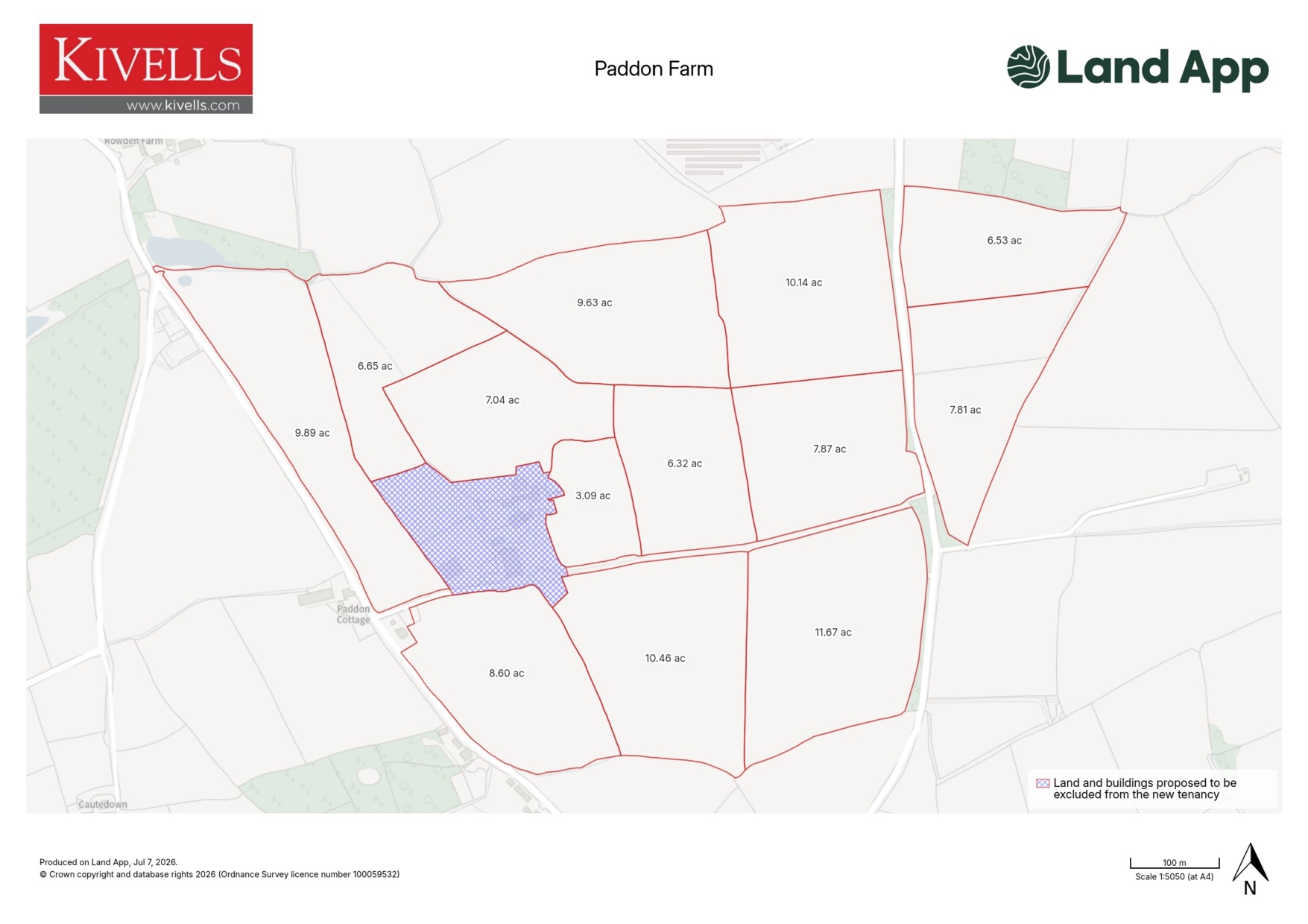 LAND TO LET AT PADDON FARM, SHEBBEAR, BEAWORTHY, DEVON EX21 5RD